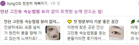 안산속눈썹펌 검색결과