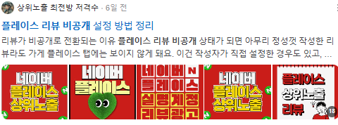 플레이스 리뷰 비공개 검색결과